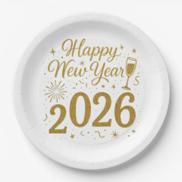 Happy New Year 2026 Party Tellers - Festspiele Tab Pappteller