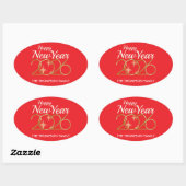 Happy New Year 2026 Personalized Oval Sticker (Blatt)