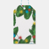 Happy New Year 2026 Pine Branches & Lights Geschenkanhänger (Rückseite)