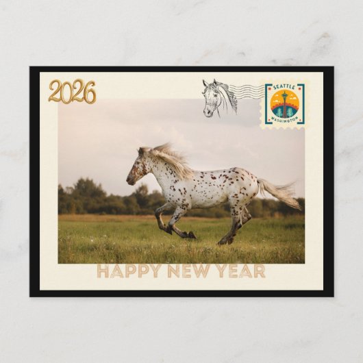 Happy New Year 2026 postcard Postkarte (Vorderseite)
