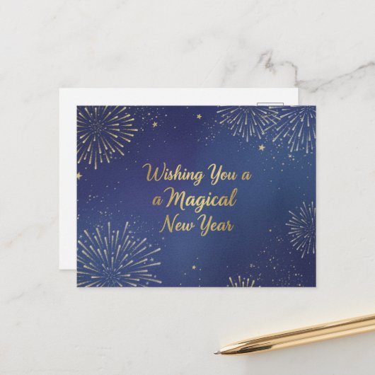 HAPPY NEW YEAR 2026  POSTKARTE (Vorderseite/Rückseite Beispiel)