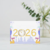 Happy  new year 2026 postkarte (Stehend Vorderseite)