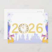 Happy  new year 2026 postkarte (Vorne/Hinten)