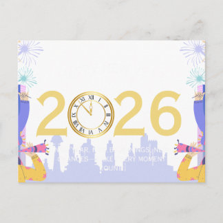 Happy new year 2026 postkarte