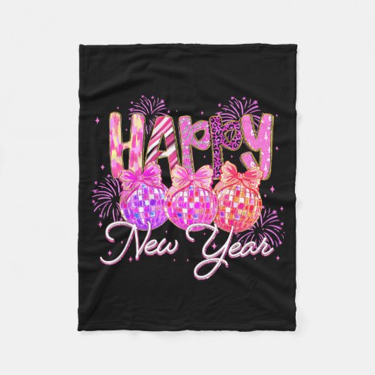 Happy New Year 2026 Preppy New Years Nk Coquette B Fleecedecke (Vorderseite)
