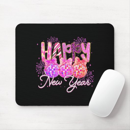 Happy New Year 2026 Preppy New Years Nk Coquette B Mousepad (Mit Mouse)