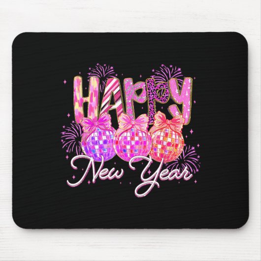 Happy New Year 2026 Preppy New Years Nk Coquette B Mousepad (Vorne)
