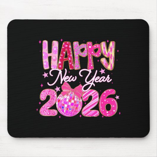 Happy New Year 2026 Preppy New Years Nk Coquette B Mousepad (Vorne)