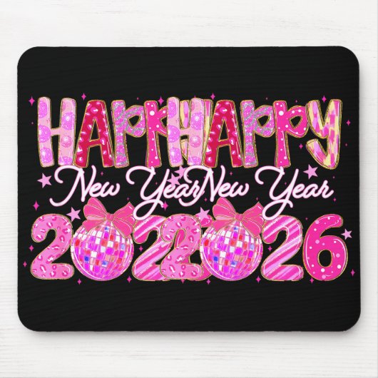 Happy New Year 2026 Preppy New Years Nk Coquette B Mousepad (Vorne)