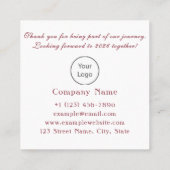 Happy New Year 2026 Quadratische Visitenkarte (Rückseite)