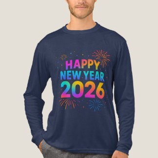 Happy New Year 2026 — Rainbow Neon Fireworks Tri-Blend Shirt