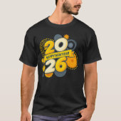 Happy New Year 2026 Retro Gear Burst Tee (Vorderseite)