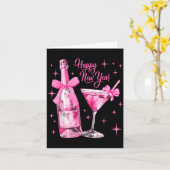 Happy New Year 2026 Retro Nk Bow Whisky New Year's Karte (Gelbe Blume)