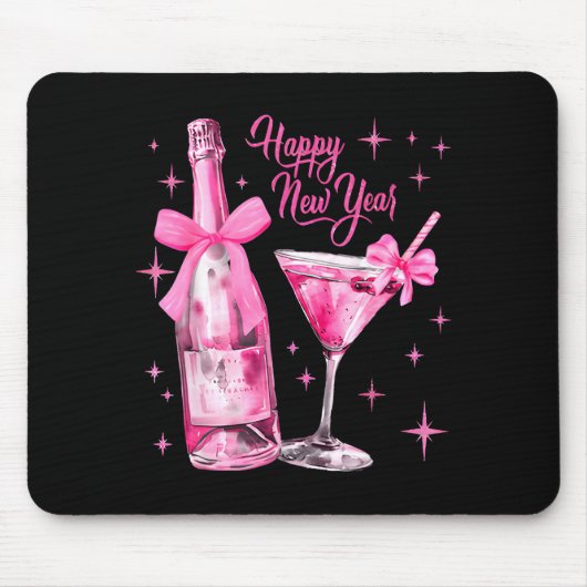 Happy New Year 2026 Retro Nk Bow Whisky New Year's Mousepad (Vorne)