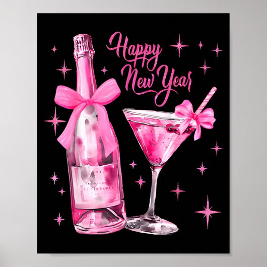 Happy New Year 2026 Retro Nk Bow Whisky New Year's Poster (Vorne)