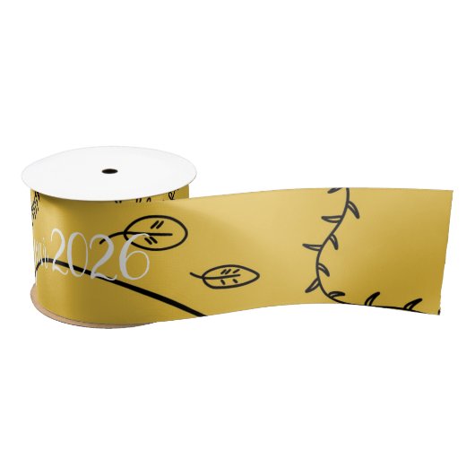 Happy new year 2026 Ribbon custom Satinband (Spule)