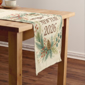 happy new year 2026 rustic table runner kurzer tischläufer (Beispiel)
