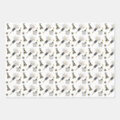 Happy New Year 2026 Schwarz-weiß Gold Confetti Geschenkpapier Set (Vorderseite 2)