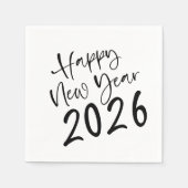Happy New Year 2026 Script  Serviette (Vorderseite)