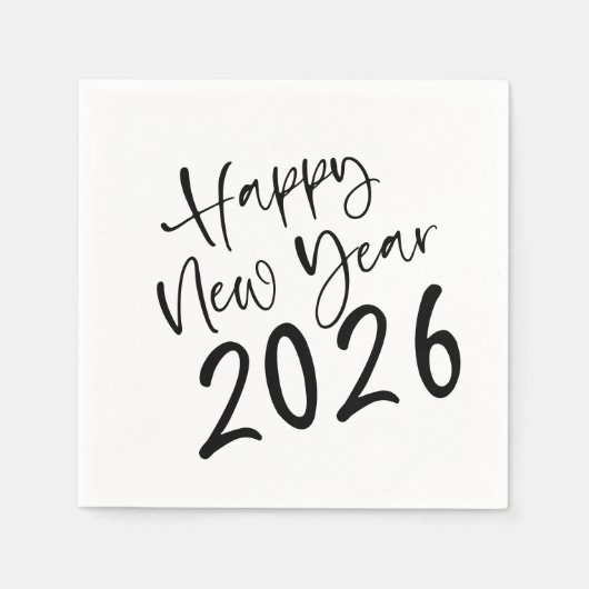 Happy New Year 2026 Script  Serviette (Vorderseite)