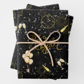 Happy New Year 2026 Seamless Pattern Geschenkpapier Set (Beispiel)