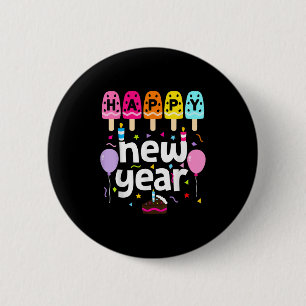 Happy New Year 2026 Silvester Party Kinder Mädchen Button