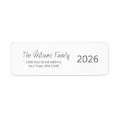 Happy New Year 2026 Simple Return Address  (Vorne)