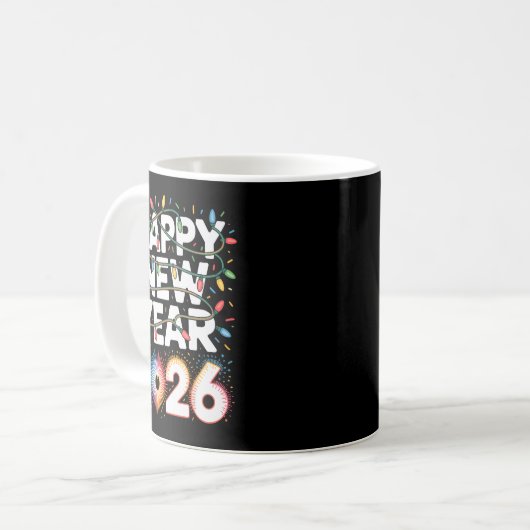 Happy New Year 2026 Sparkle Shirt For Women Kaffeetasse (Vorderseite Links)