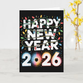 Happy New Year 2026 Sparkle Shirt For Women Karte (Gelbe Blume)