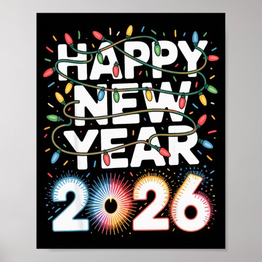 Happy New Year 2026 Sparkle Shirt For Women Poster (Vorne)