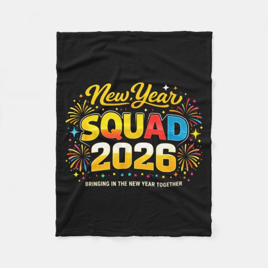 Happy New Year 2026 Squad Crew Fireworks Family Ma Fleecedecke (Vorderseite)
