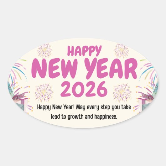 Happy New Year 2026 Sticker (Vorderseite)