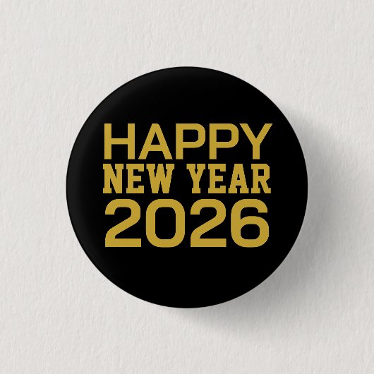 Happy New Year 2026 T-Shirt Button (Vorderseite)