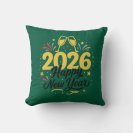 Happy New Year 2026 Throw Pillow | Festive Kissen