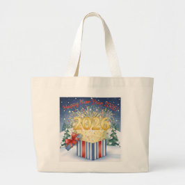 Happy New Year 2026 Tote Bag – Festive Fireworks  Jumbo Stoffbeutel