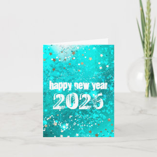 Happy New year 2026 turquoise invitation Feiertagskarte