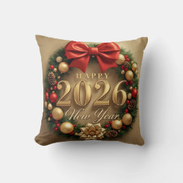 happy new year 2026 warm wreath kissen