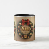 happy new year 2026 warm wreath mug tasse (Zentrum)