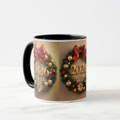 happy new year 2026 warm wreath mug tasse (Vorderseite Links)