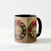happy new year 2026 warm wreath mug tasse (VorderseiteRechts)