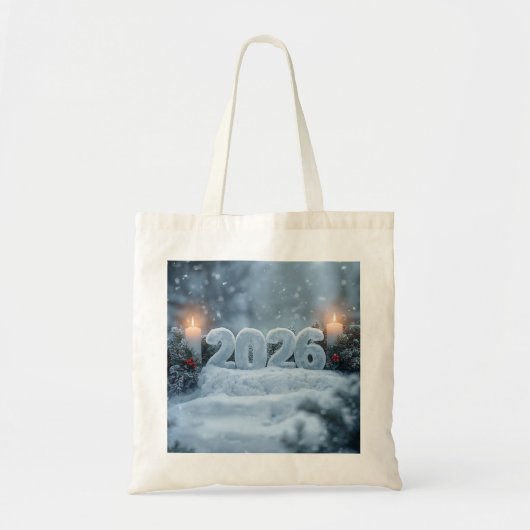 happy new year 2026 winter calm totebag tragetasche (Vorne)