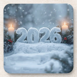 happy new year 2026 winter pine coasters getränkeuntersetzer