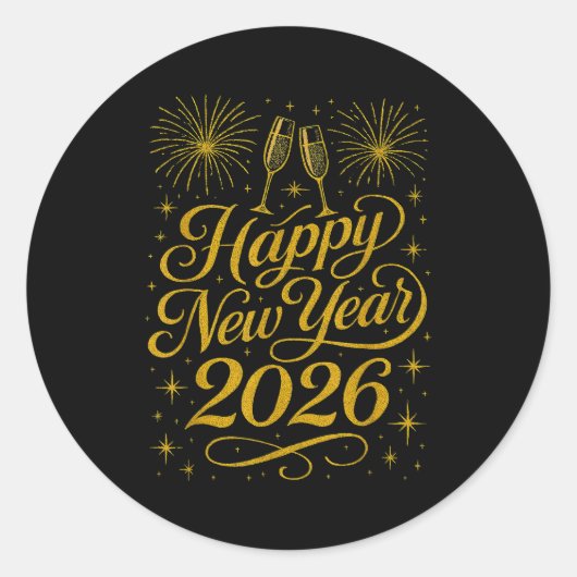 Happy New Year 2026 Womens New Years Eve Party Runder Aufkleber (Vorderseite)