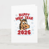 Happy New Year 2026: Year of the Horse Mascot Karte (Vorderseite)
