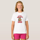 Happy New Year 2026: Year of the Horse Mascot T-Shirt (Vorne ganz)