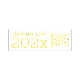 Happy New Year 2026 YELLOW-Adresse Permastempel