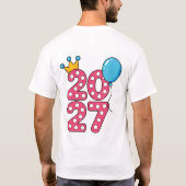 Happy New Year 2027 T-Shirt | Pink Polka Dot Numbe (Rückseite)