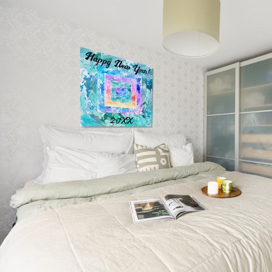 Happy New Year 20XX Abstrakt Marble Glossy Poster