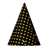 Happy New Year 20XX, Gold Punkte auf schwarz Partyhütchen (Links)