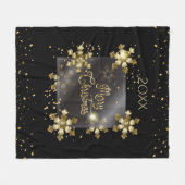 Happy New Year 20XX & Gold Weihnachten Luxus Fleecedecke (Vorderseite (Horizontal))